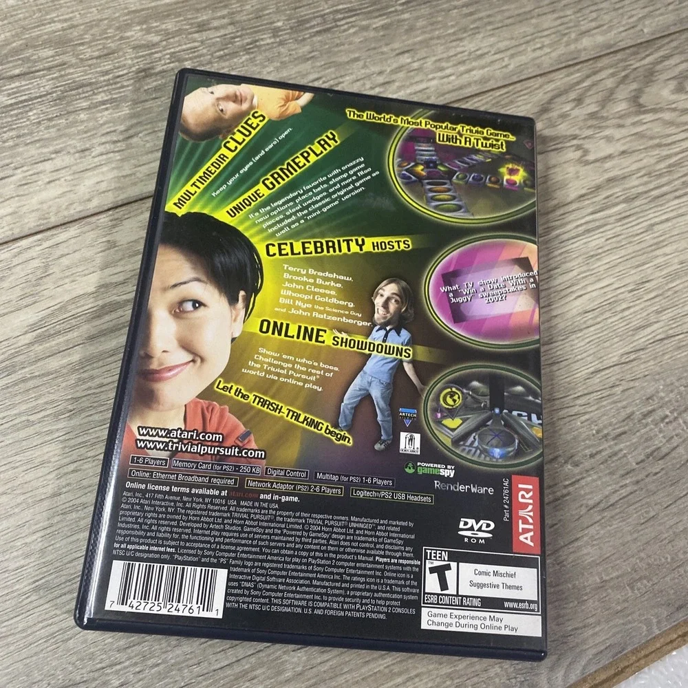 Trivial‎ Pursuit Unhinged Sony PlayStation 2 PS2 Atari 2004 Complete CIB Tested